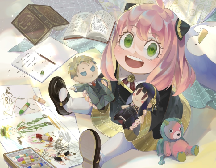 Anya Forger from Spy X Family with dolls