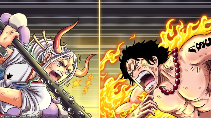 Yamato and Portgas D. Ace from One Piece