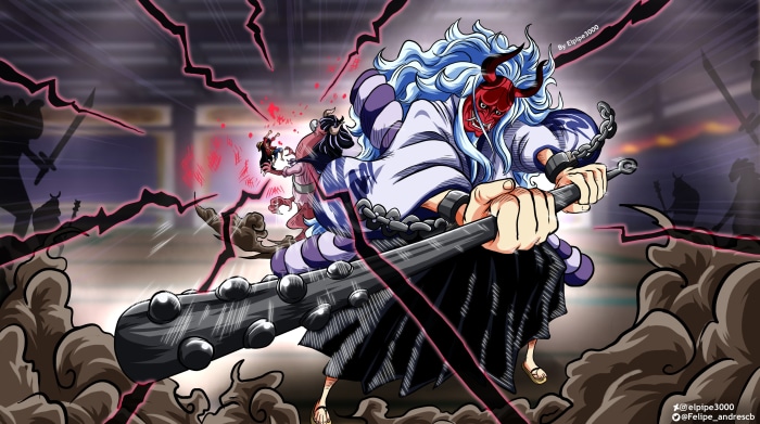 Yamato from One Piece fighting