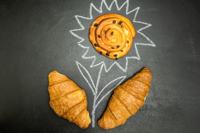 Breakfast with Croissants and Pastry