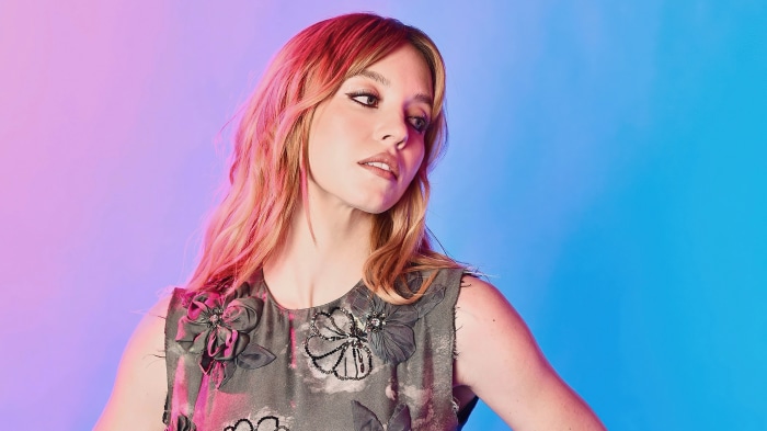 Sydney Sweeney in a floral top