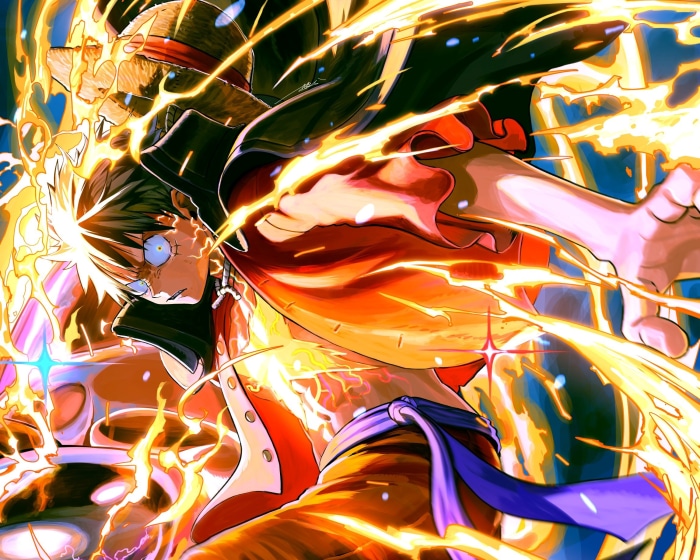 Monkey D. Luffy from One Piece using Red Roc