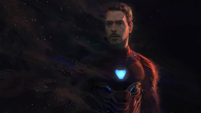 Tony Stark disappearing into dust