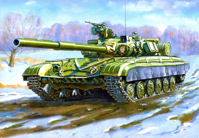 Soviet T-64 Tank in Winter Landscape