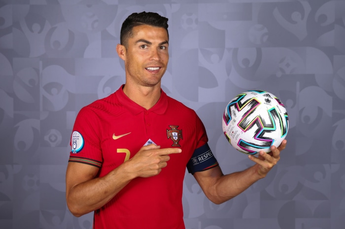 Cristiano Ronaldo of Portugal National Football Team with ball