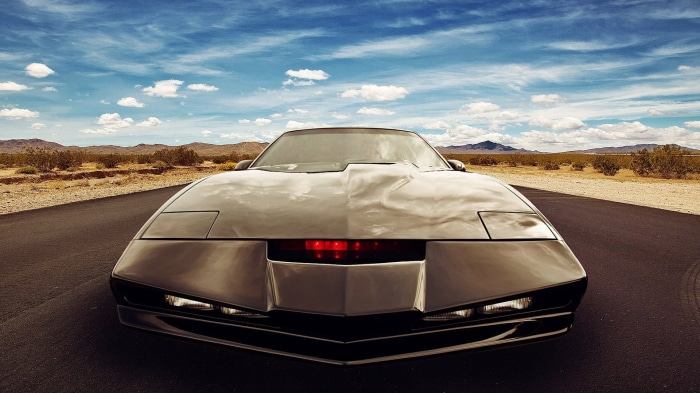 KITT from Knight Rider in a desert landscape