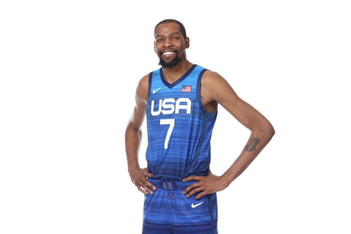 Kevin Durant wearing USA basketball jersey