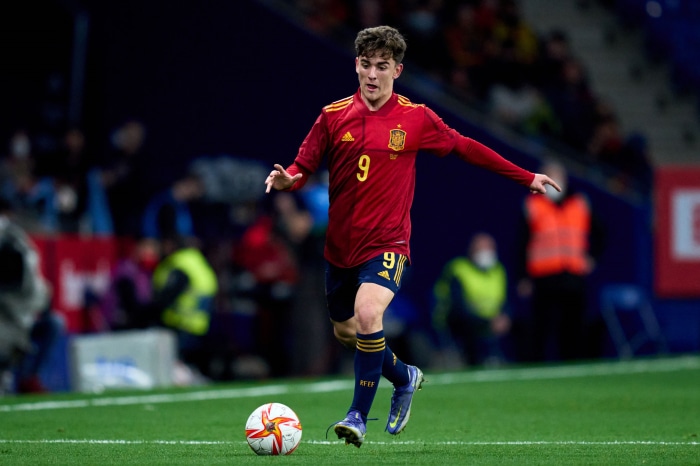 Gavi wearing Spain national football team jersey