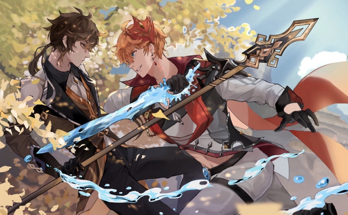 Zhongli and Tartaglia from Genshin Impact