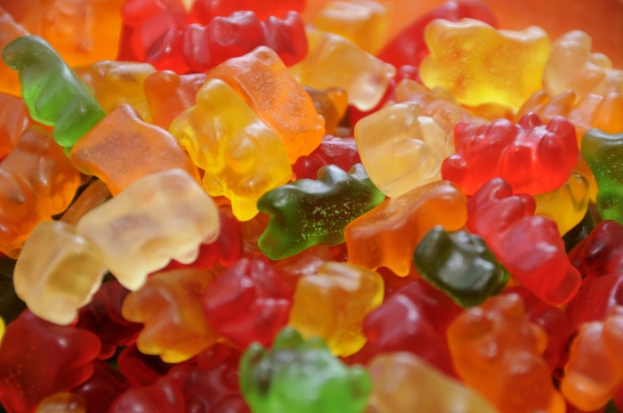 Pile of colorful gummy bears