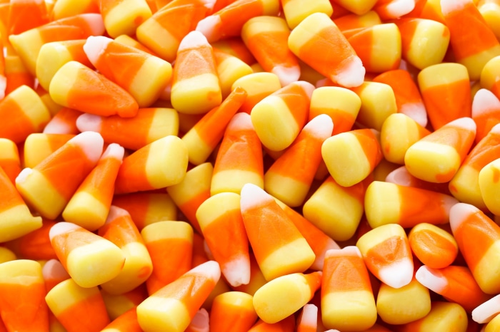 A pile of candy corn