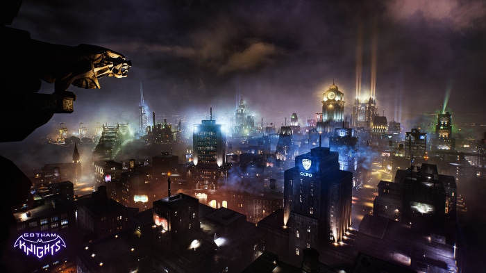 Gotham Knights cityscape at night