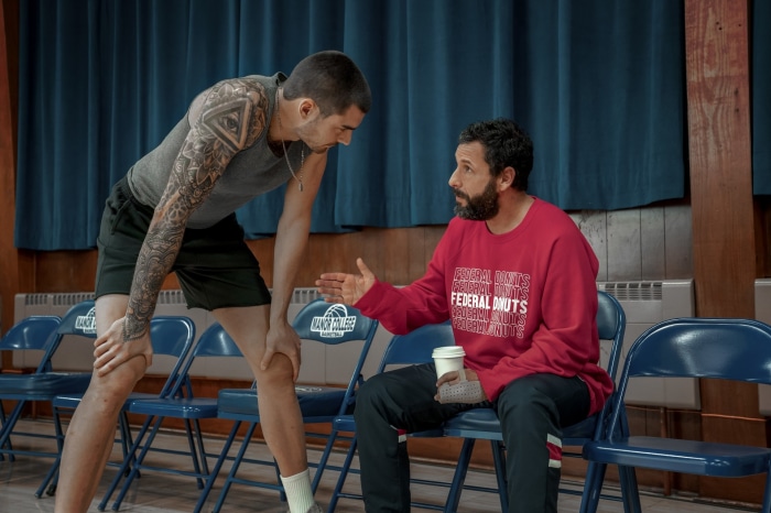 Adam Sandler and Juancho Hernangomez in Hustle