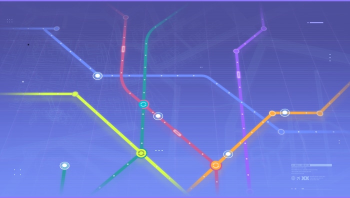 Dislyte stylized subway map