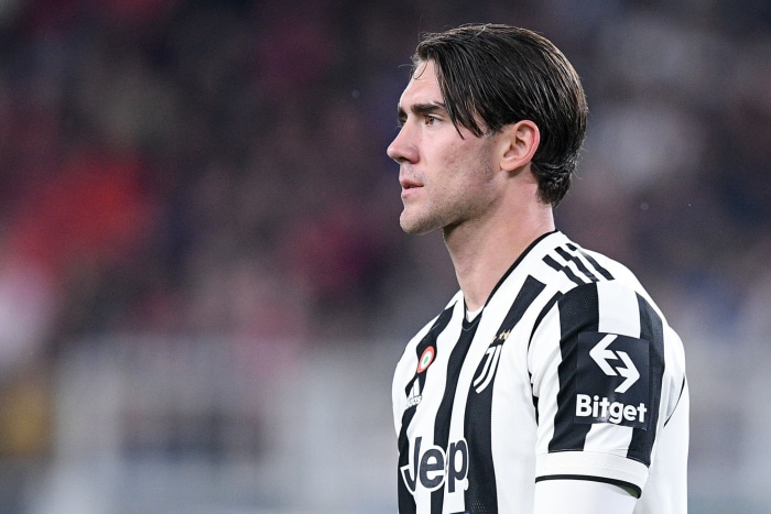 Dušan Vlahović in Juventus F.C. uniform