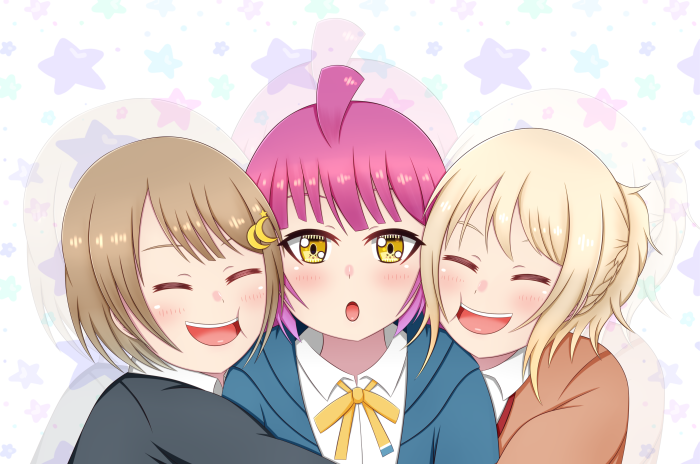 Ai Miyashita, Kasumi Nakasu, and Rina Tennoji from Love Live! Nijigasaki High School Idol Club