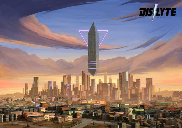 Dislyte Project X Cityscape with Floating Spire