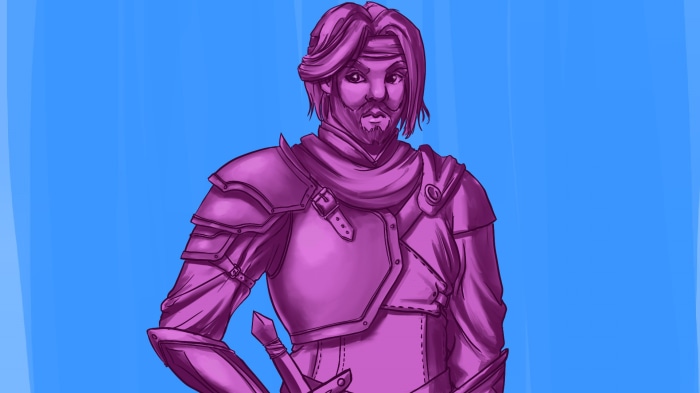 Sir Nicholas in armor