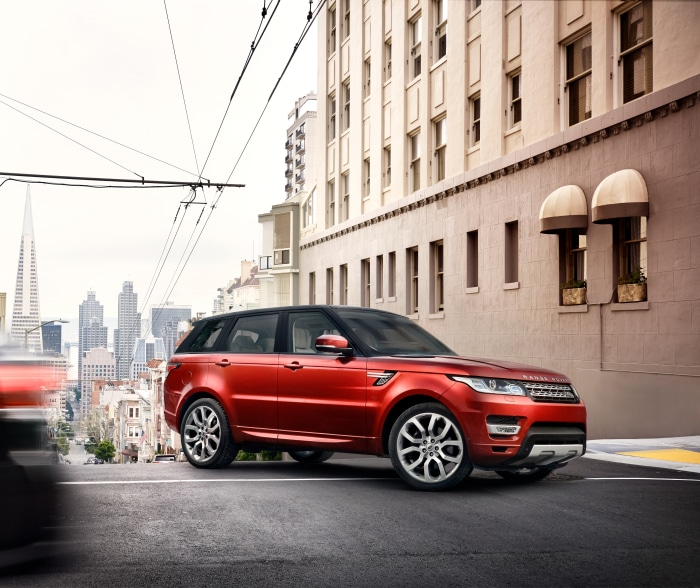 Red Range Rover Sport in San Francisco