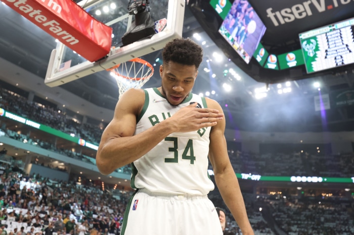 Giannis Antetokounmpo of the Milwaukee Bucks