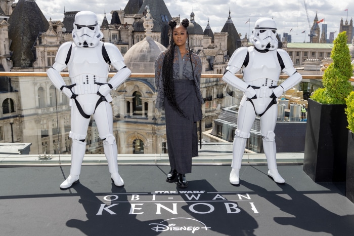 Woman with Stormtroopers at Obi-Wan Kenobi Disney+ Event