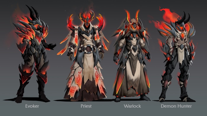 Evoker, Priest, Warlock, and Demon Hunter characters