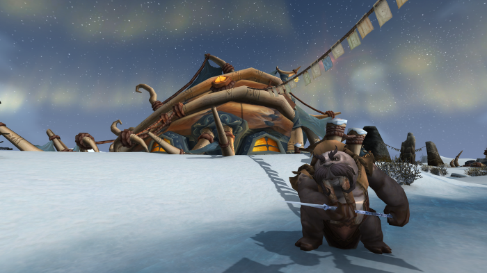 World of Warcraft: Wrath of the Lich King character in snowy landscape