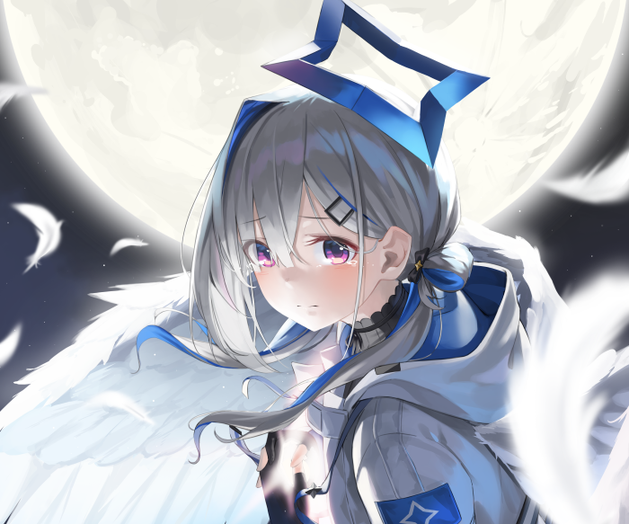 Amane Kanata from Hololive with Wings and Moon