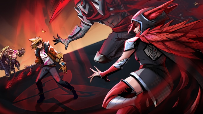 Characters from League of Legends in battle 4K