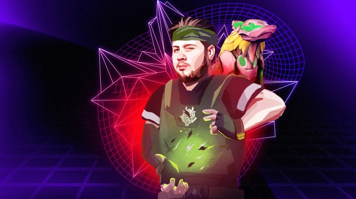 G2 Esports player with a creature on his shoulder