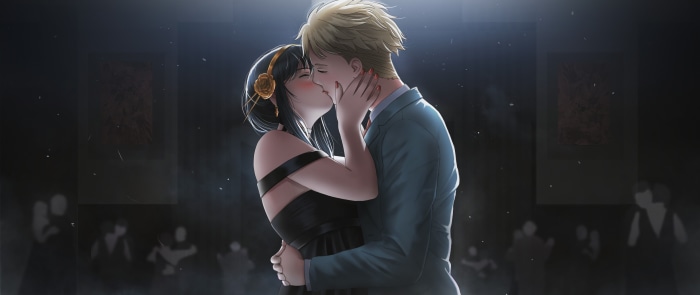 Yor Forger and Loid Forger from Spy X Family kissing