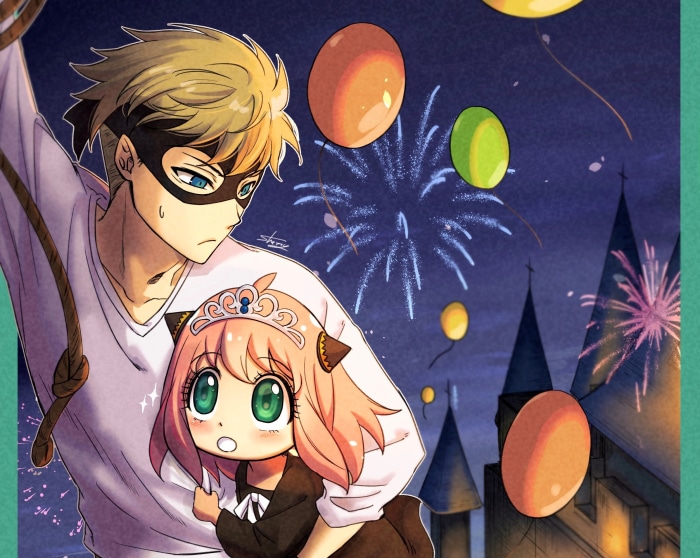 Loid and Anya Forger from Spy X Family at a festival