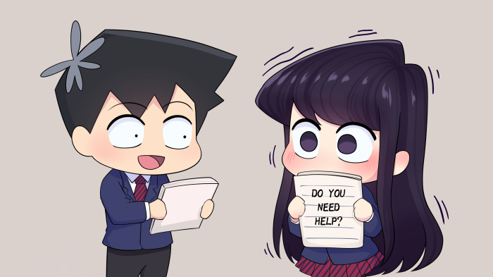 Komi Shouko and Tadano Hitohito from Komi Can't Communicate 4K