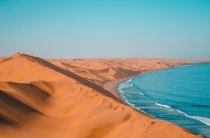Sandwich Harbour Namibia Desert Dunes and Ocean