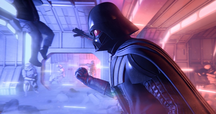 Darth Vader in a Star Wars battle