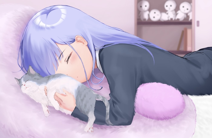 Reina Aharen from Aharen-san Wa Hakarenai with Cat