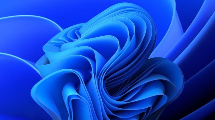 Windows 11 abstract blue flowing design