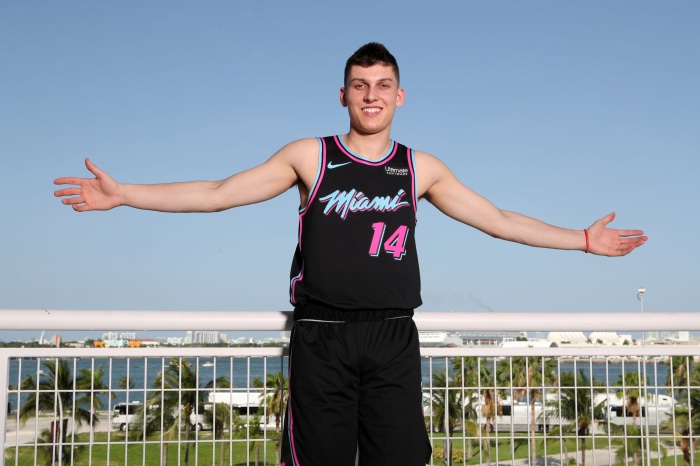 Tyler Herro in Miami Heat Jersey
