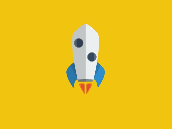 Minimalist Sci-Fi Rocket Launch