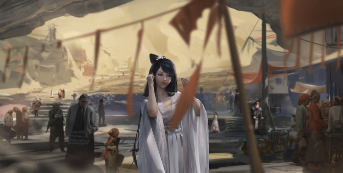 Fantasy Oriental Market Scene