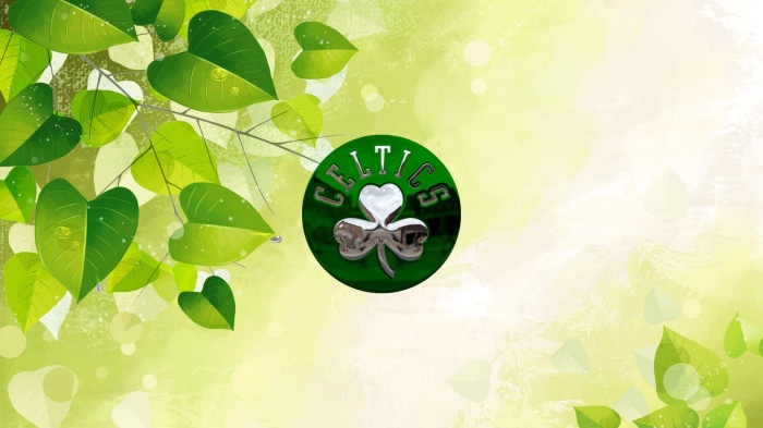 Boston Celtics logo with green leaves