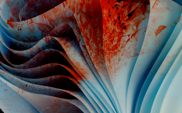 Abstract red and blue swirling patterns