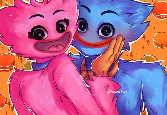 Huggy Wuggy and Kissy Missy cute fan art