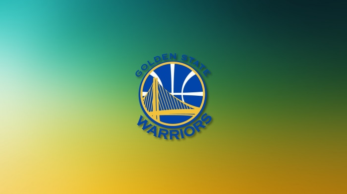 Golden State Warriors logo on a gradient background