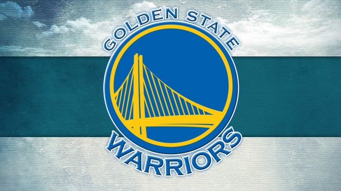 Golden State Warriors logo on textured background