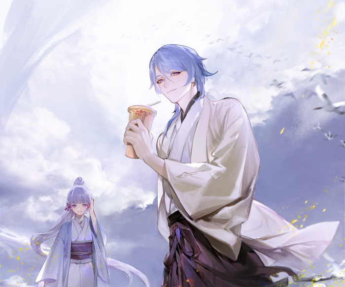 Kamisato Ayato and Kamisato Ayaka from Genshin Impact
