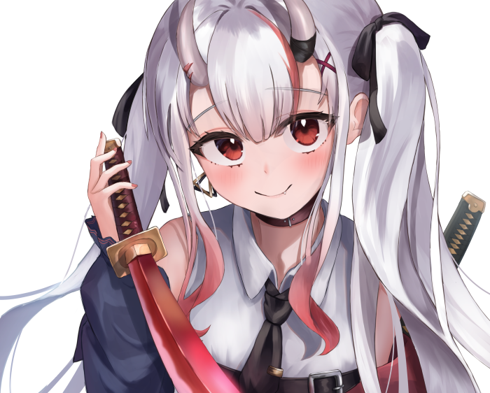 Nakiri Ayame from Hololive holding a katana