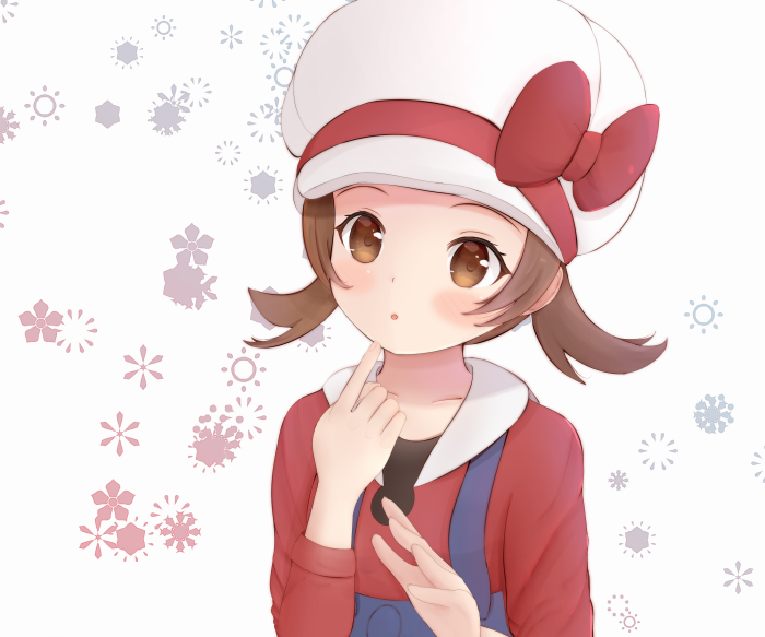 Kotone from Pokémon with a confused expression