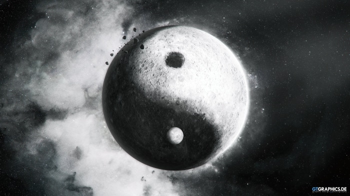 Yin and Yang planets in space