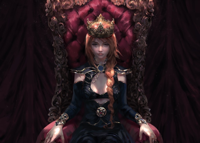 Fantasy Woman Queen on Throne 4K